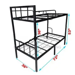 new steel bunk bed with double layer mattress 6*3 ft