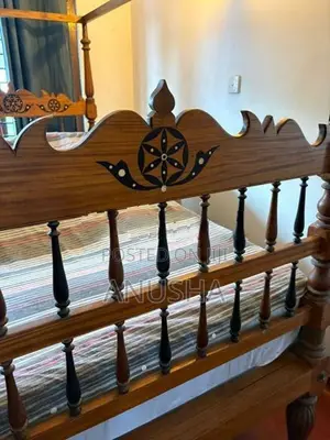 Antique Satin Wood Four Poster Canopy Bed