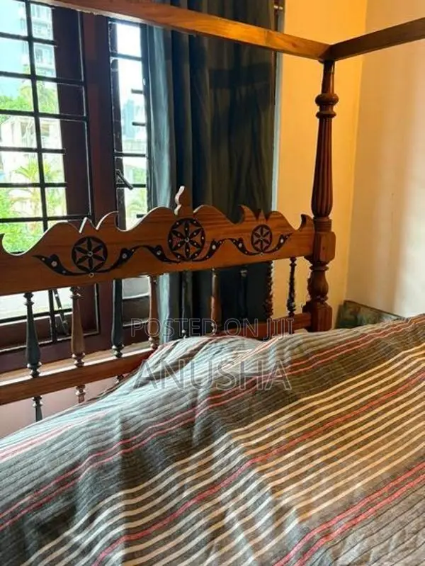 Antique Satin Wood Four Poster Canopy Bed