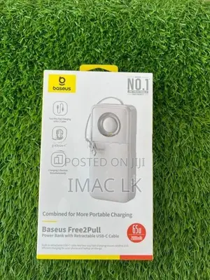 Baseus Free2Pull 20000mAh 65W Power Bank with Retractable Cable