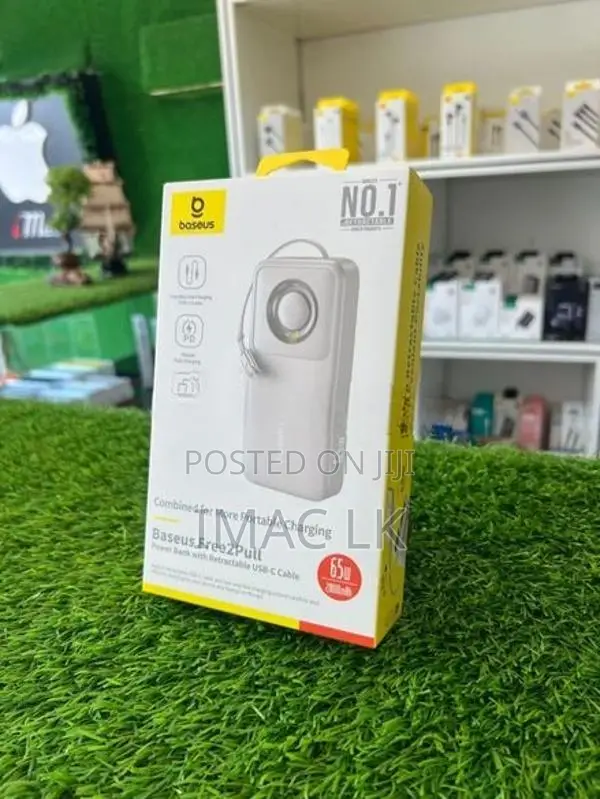 Baseus Free2Pull 20000mAh 65W Power Bank with Retractable Cable