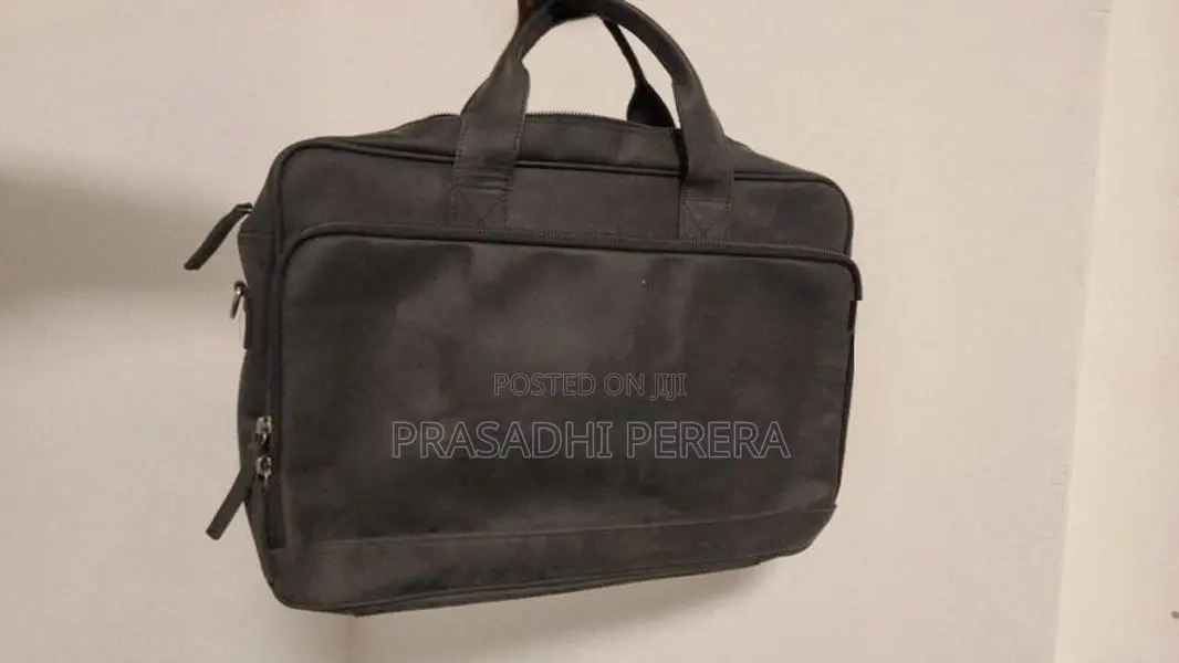 Black Leather Laptop Bag