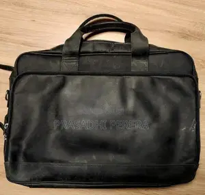 Black Leather Laptop Bag