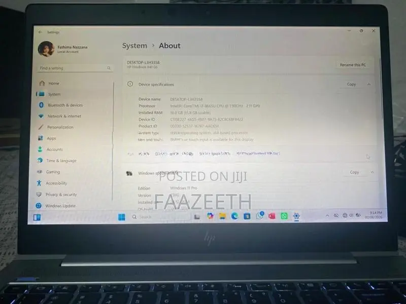 HP i7 8th Gen Laptop