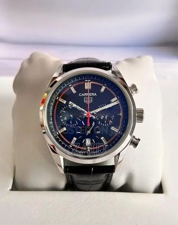 Tag Heuer Carrera Racing Clb Chronograph Black Dial Leather