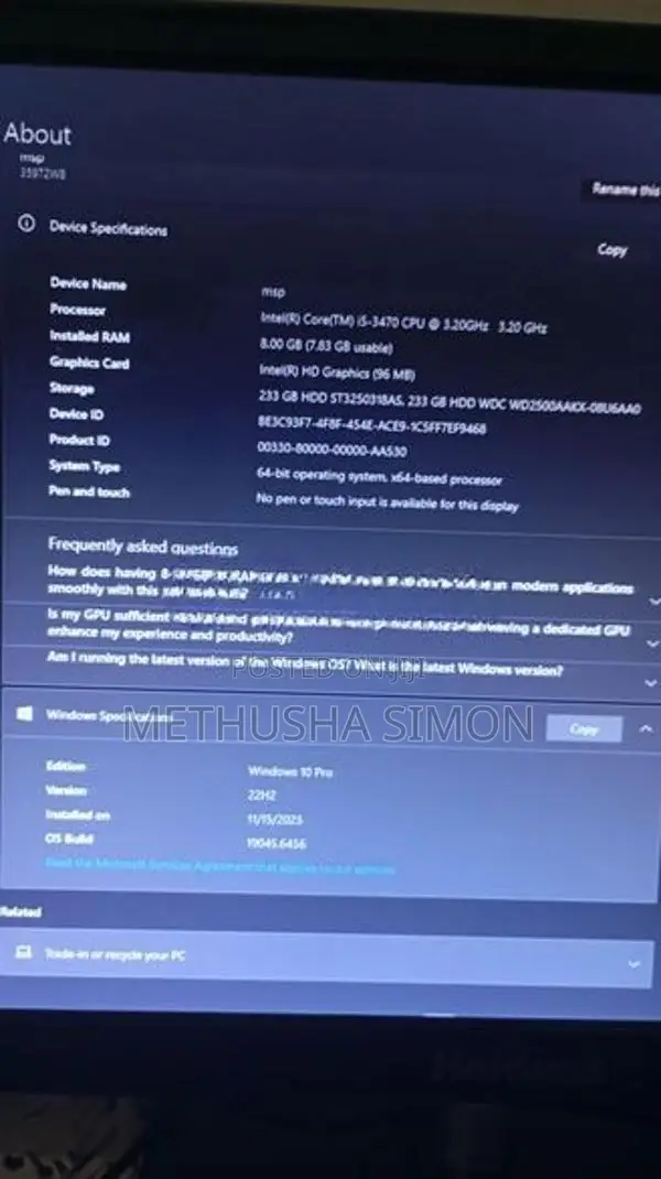 I5 3rd Gen PC