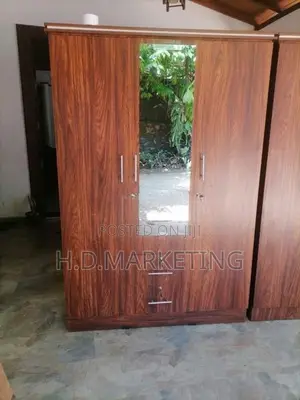 3 Door Melamine Glass Wardrobe