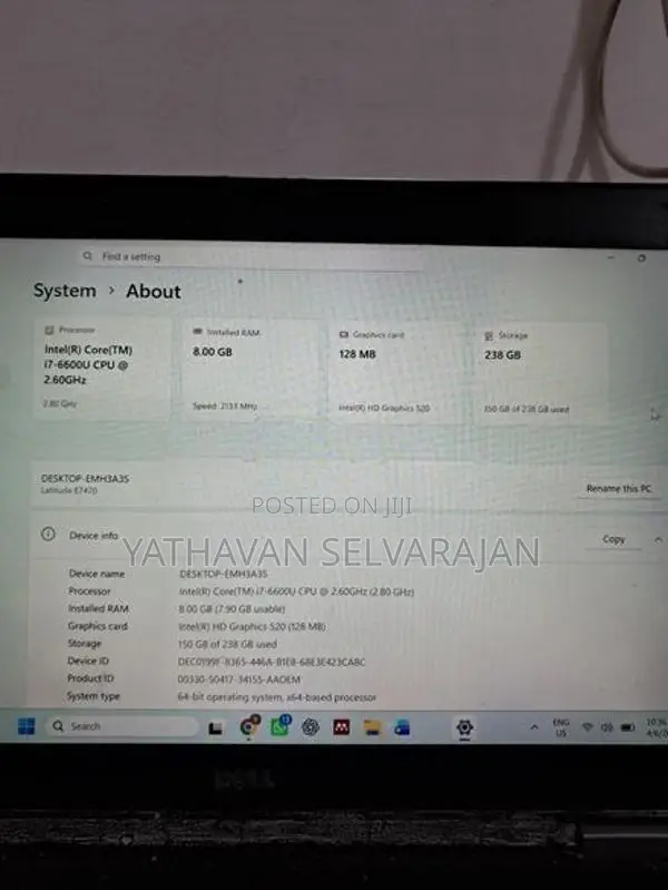 Dell Latitude i7 6600u Laptop