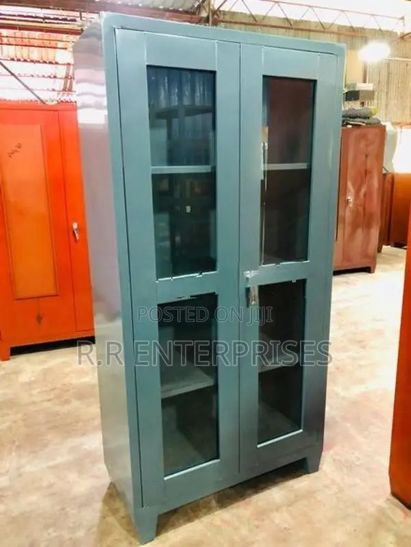 New Glass Door Steel Office Cupboard