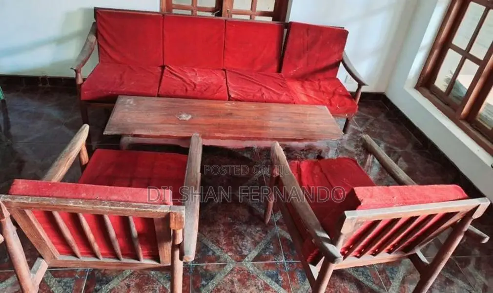 Old Teak Seating Set with Cupboard