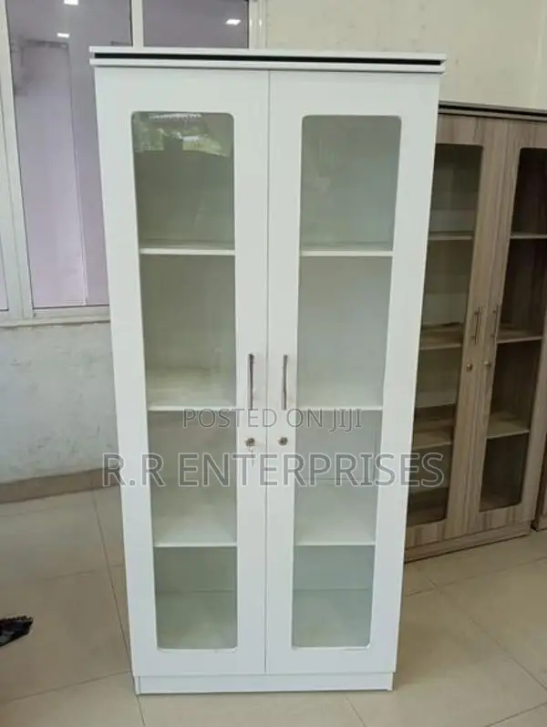 2 Door White Melamine Office Cupboard