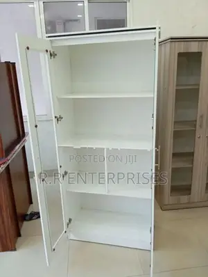 2 Door White Melamine Office Cupboard