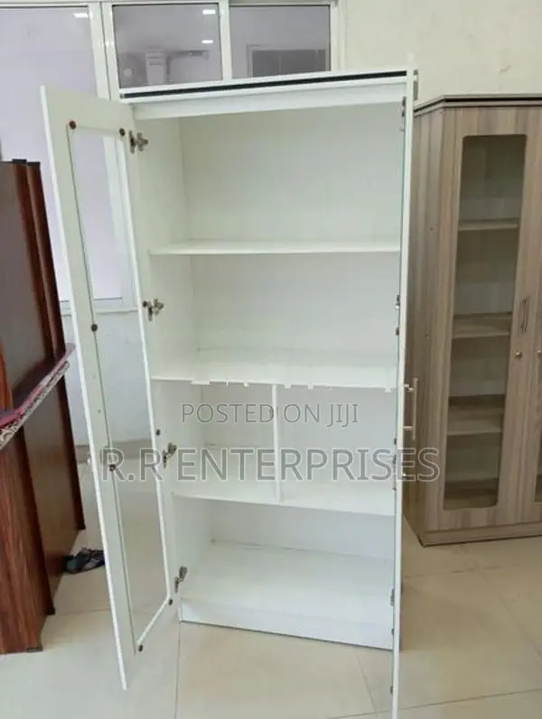 2 Door White Melamine Office Cupboard
