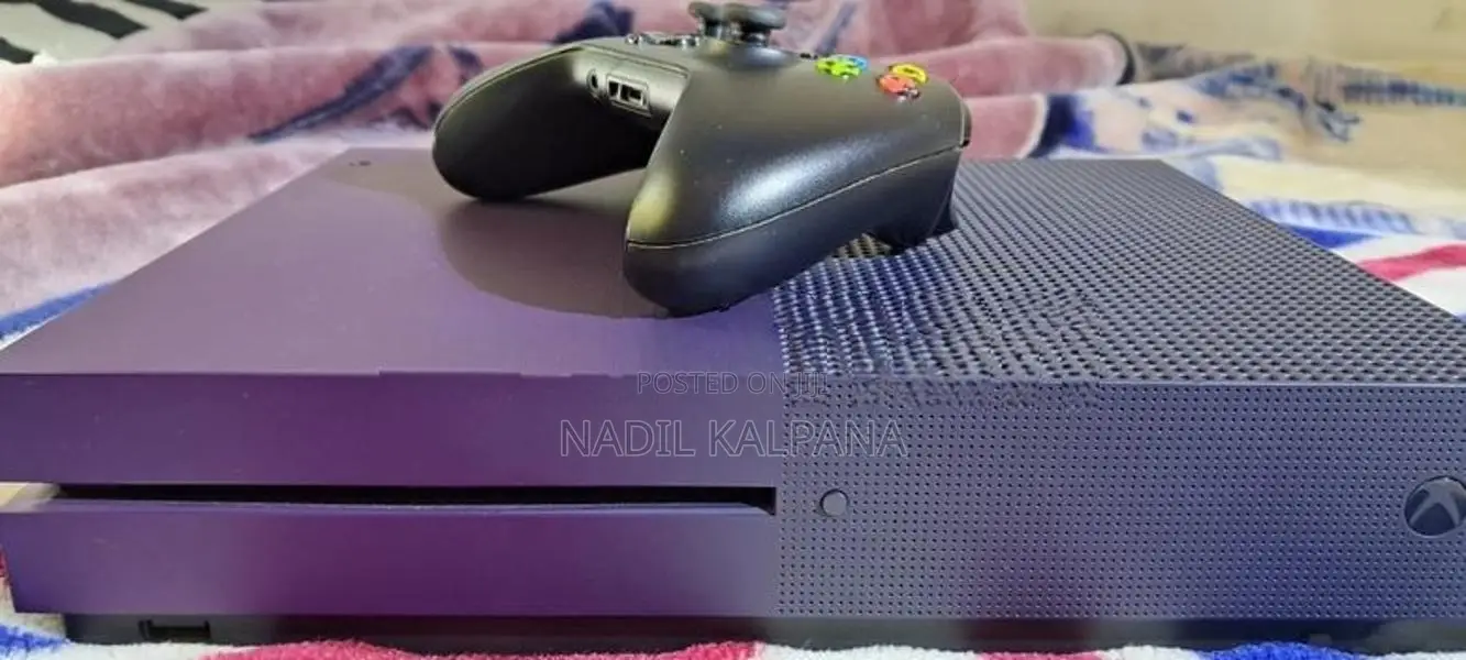 Xbox One S Purple with Steering Wheel