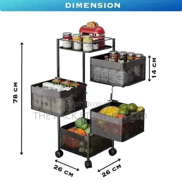 4 Layer Revolving Multipurpose Cart