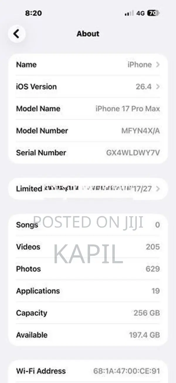 Apple iPhone 17 Pro Max (Used)