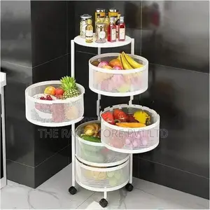 5 Layer Revolving Oval Shape Tier Trolley