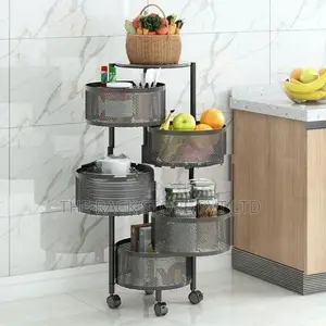 5 Layer Revolving Oval Shape Tier Trolley