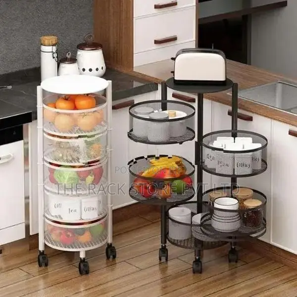 5 Layer Revolving Oval Shape Tier Trolley