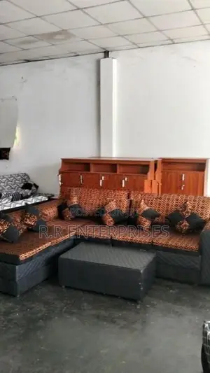 New L Fabric Sofa Set with Stool Pillow