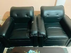 Black Leatherette Sofa Set – 3+1+1 Seater