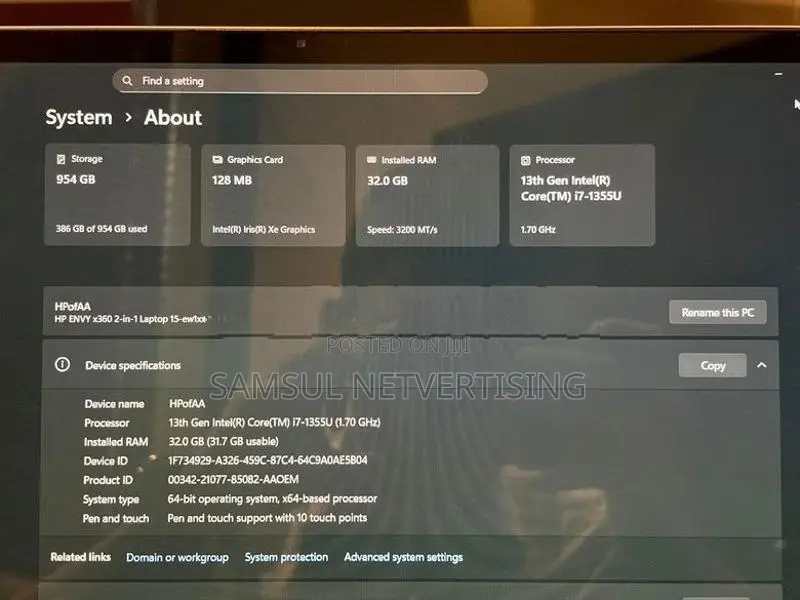 HP Envy X360 i7 13th Gen 15.6 inch 32GB RAM 1TB SSD