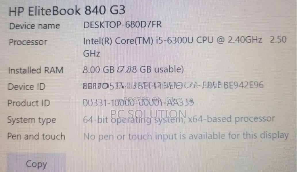 HP Elitebook Core i5 Laptop (6th & 7th Gen)