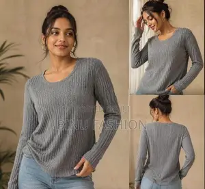 Brand new ladies grey ribbed top