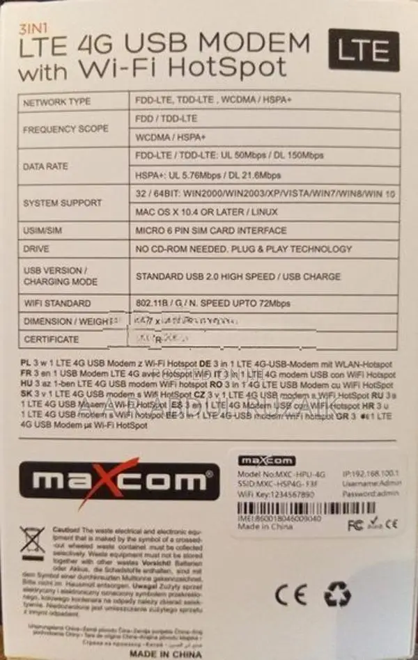 Maxcom LTE - 4G Wingle