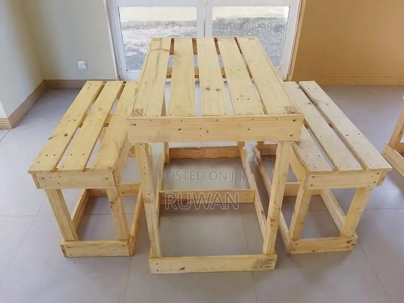 Pallet Table with Chair Set