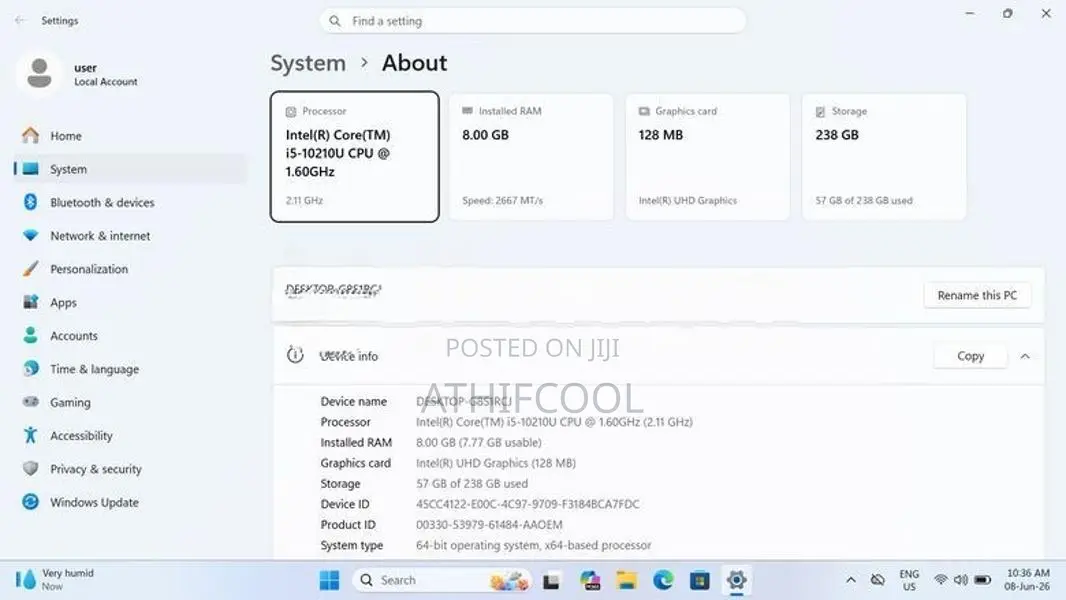 Toshiba Dynabook I5 10th Gen Laptop