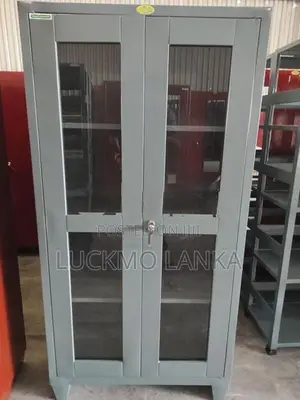 New 6x3 Size Glass Steel Office Cupboard (Qqq7)