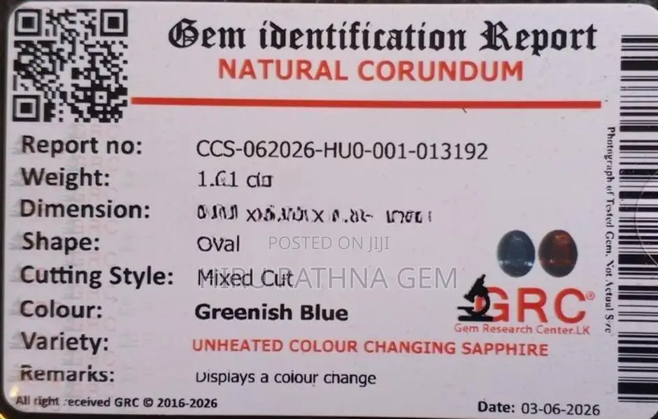 Natural Unheated Greenish Blue Sapphire Gem