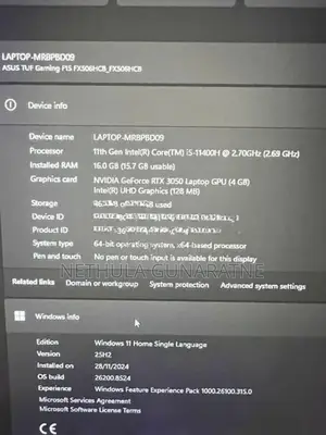 Asus Tuf F15 FX506 RTX 3050