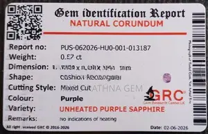 natural unheated purple sapphire gem(ceylon)
