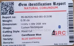 Natural Cornflower Blue Sapphire Gem