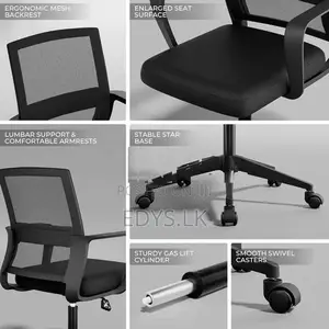 Fully Black Plastic wheel Office Chairs - 840B