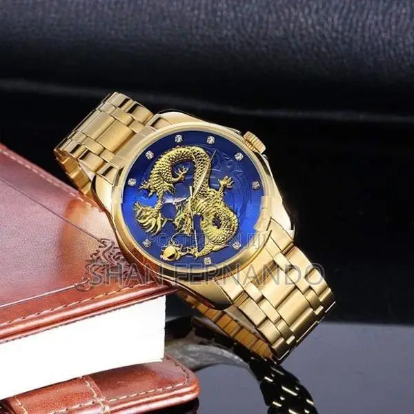 Men’s Stainless Steel Quartz Watch | Gold Dragon Fashion Wrist