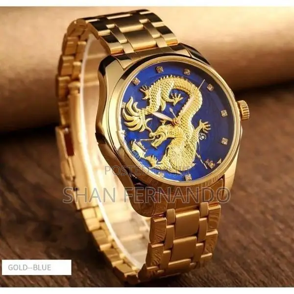 Men’s Stainless Steel Quartz Watch | Gold Dragon Fashion Wrist