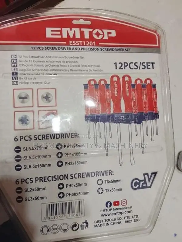 EMTOP ESST1201 12-Piece Screwdriver & Precision Set – HERMAN PT 0570