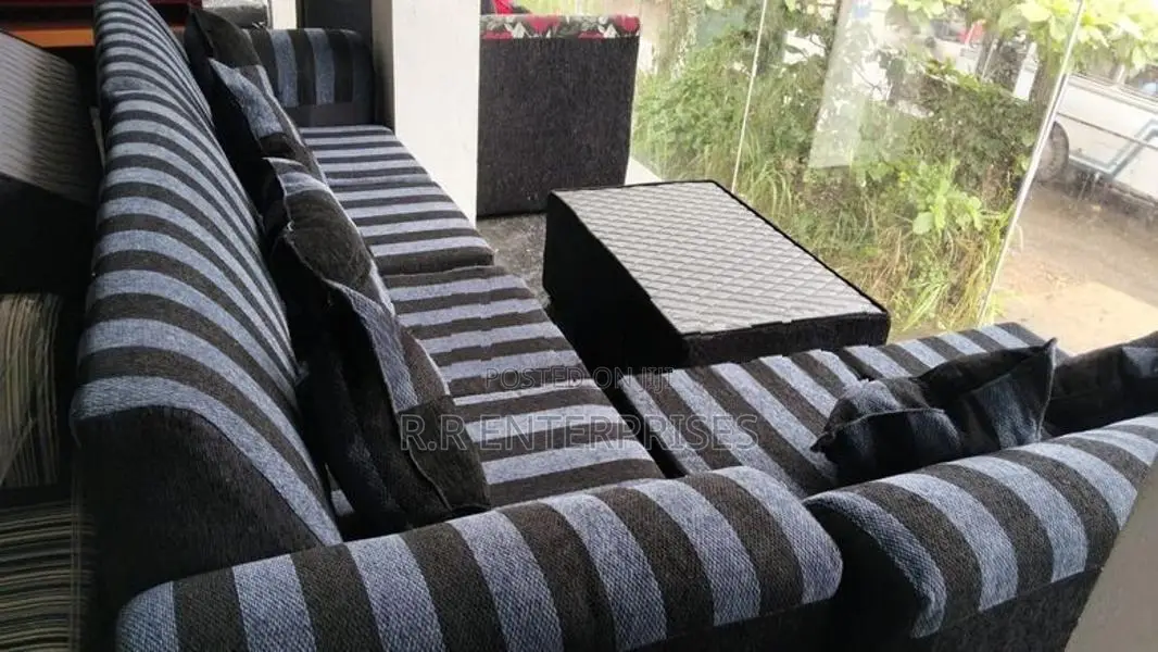 New Modern L Sofa Set with Stool Pillow