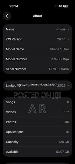 Apple iPhone 16 Pro 128GB (Used)