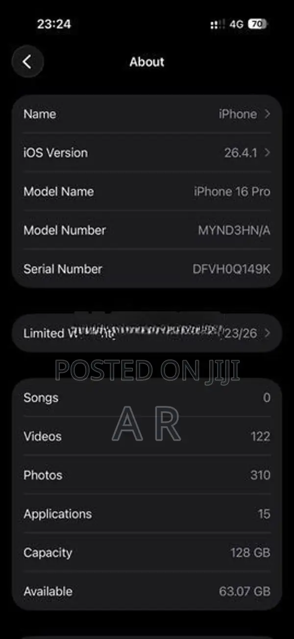 Apple iPhone 16 Pro 128GB (Used)