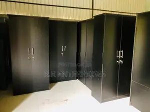 New 2 Door Black Melamine Wardrobes