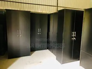New 2 Door Black Melamine Wardrobes