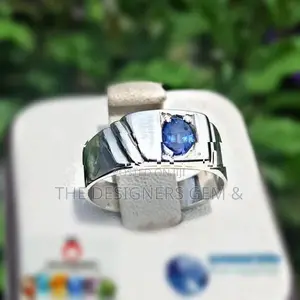 Blue Sapphire Gem Silver Ring