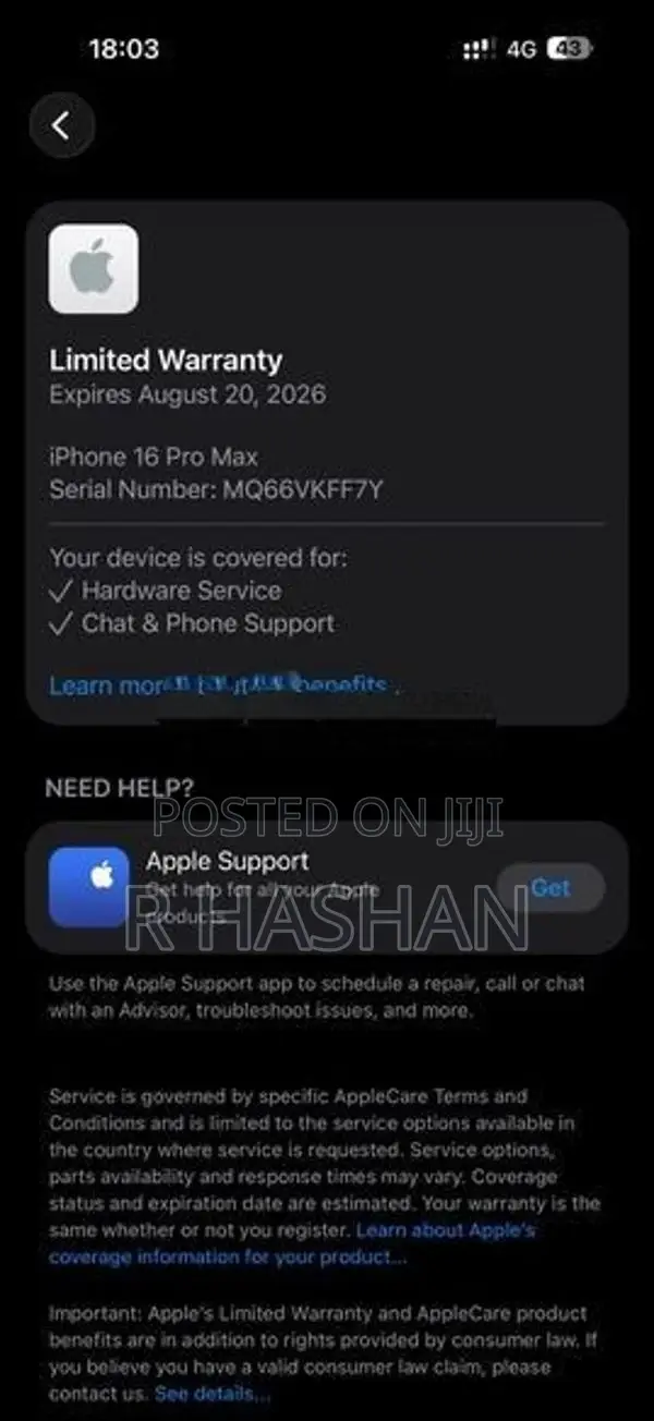 Apple iPhone 16 Pro Max (Used)