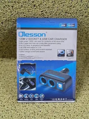 120W 2 Sockets With USB Car Charger 12V 24V