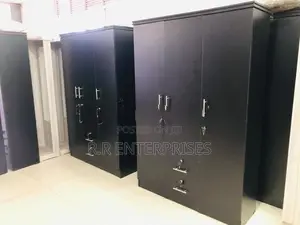 Black New 3 Door Melamine Wardrobes