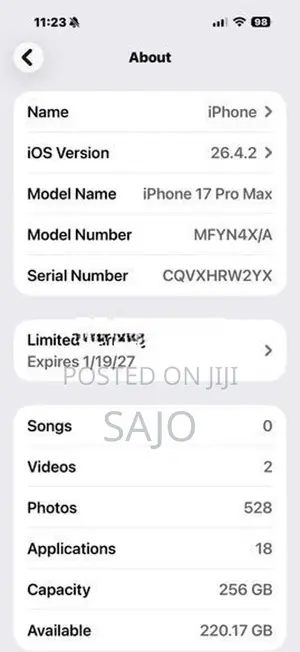 Apple iPhone 17 Pro Max (Used)